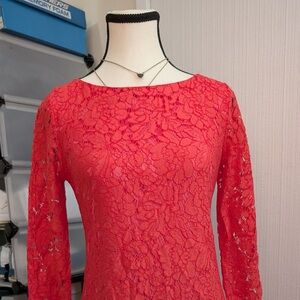 Elegant Red Lace Dress